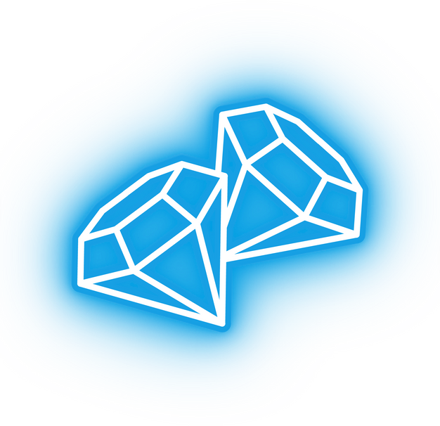 Neon blue diamonds icon